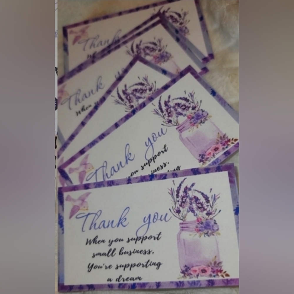 30 Ct Lavender Thank You cards ( match up my Lavender poly mailers in stock n…